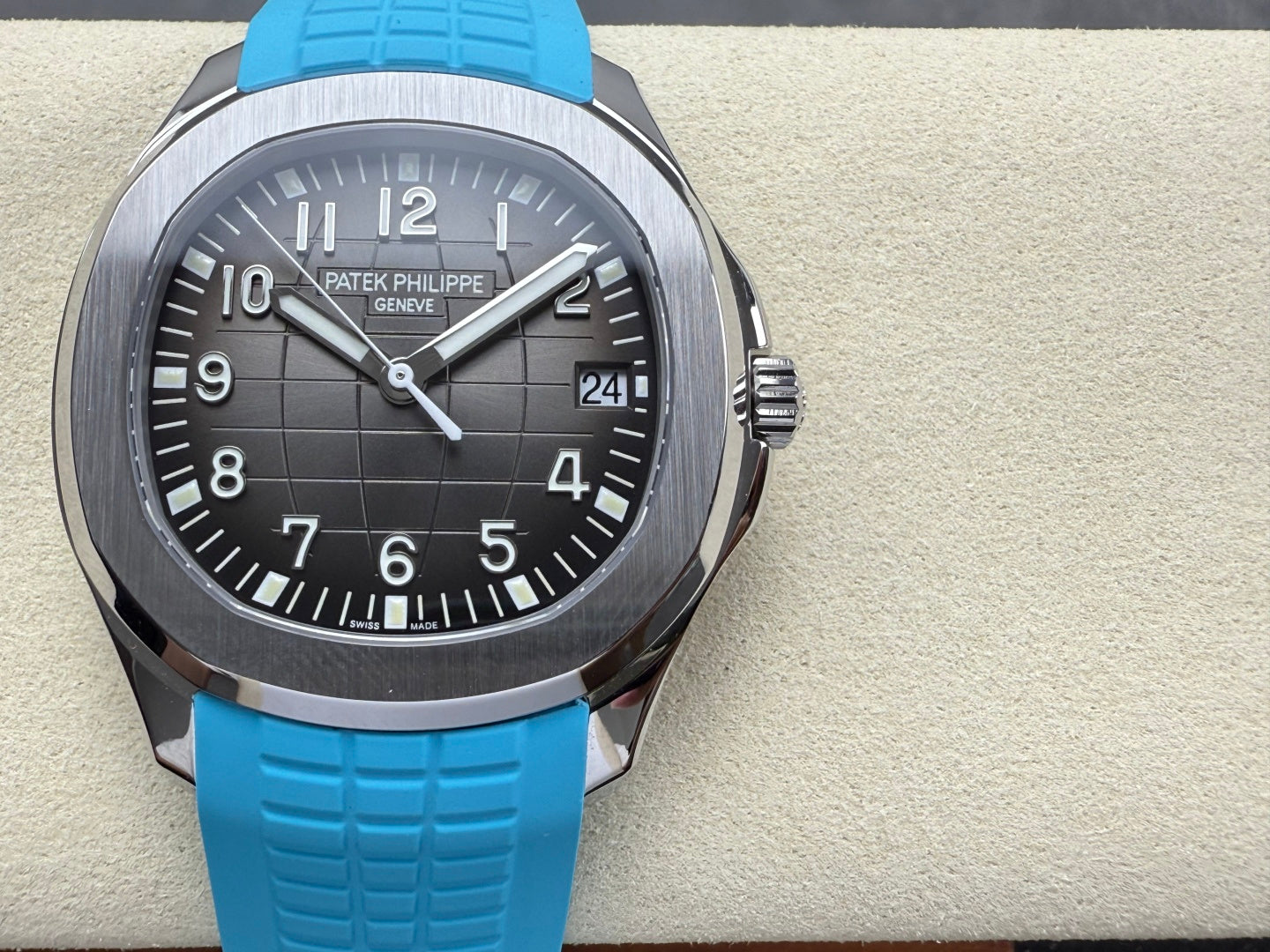 Aquanaut 5167 SS DDF 1:1 Best Edition Gray Dial On Blue Strap Super Clone DD330