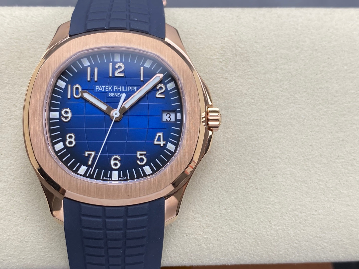 Aquanaut 5167 RG DDF 1:1 Best Edition Blue Dial On Blue Rubber Strap Super Clone DD330 (Gain Weight)