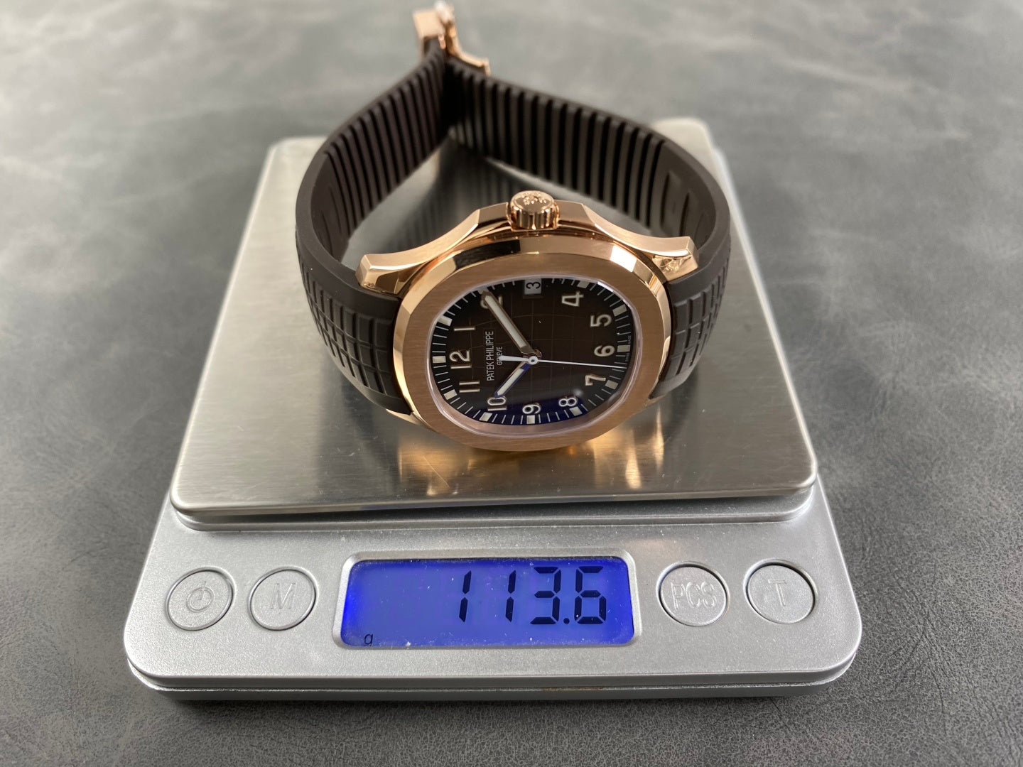 Aquanaut 5167 RG DDF 1:1 Best Edition Brown Dial On Brown Rubber Strap Super Clone DD330 (Gain Weight)