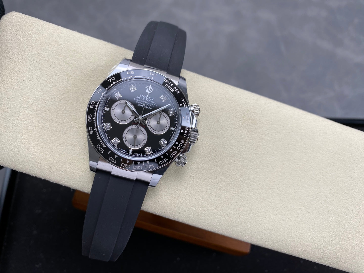 Daytona 126519 ARF 1:1 Best Edition Black/Silver Diamonds Dial on Oysterflex Strap DD4131 (Weighted)