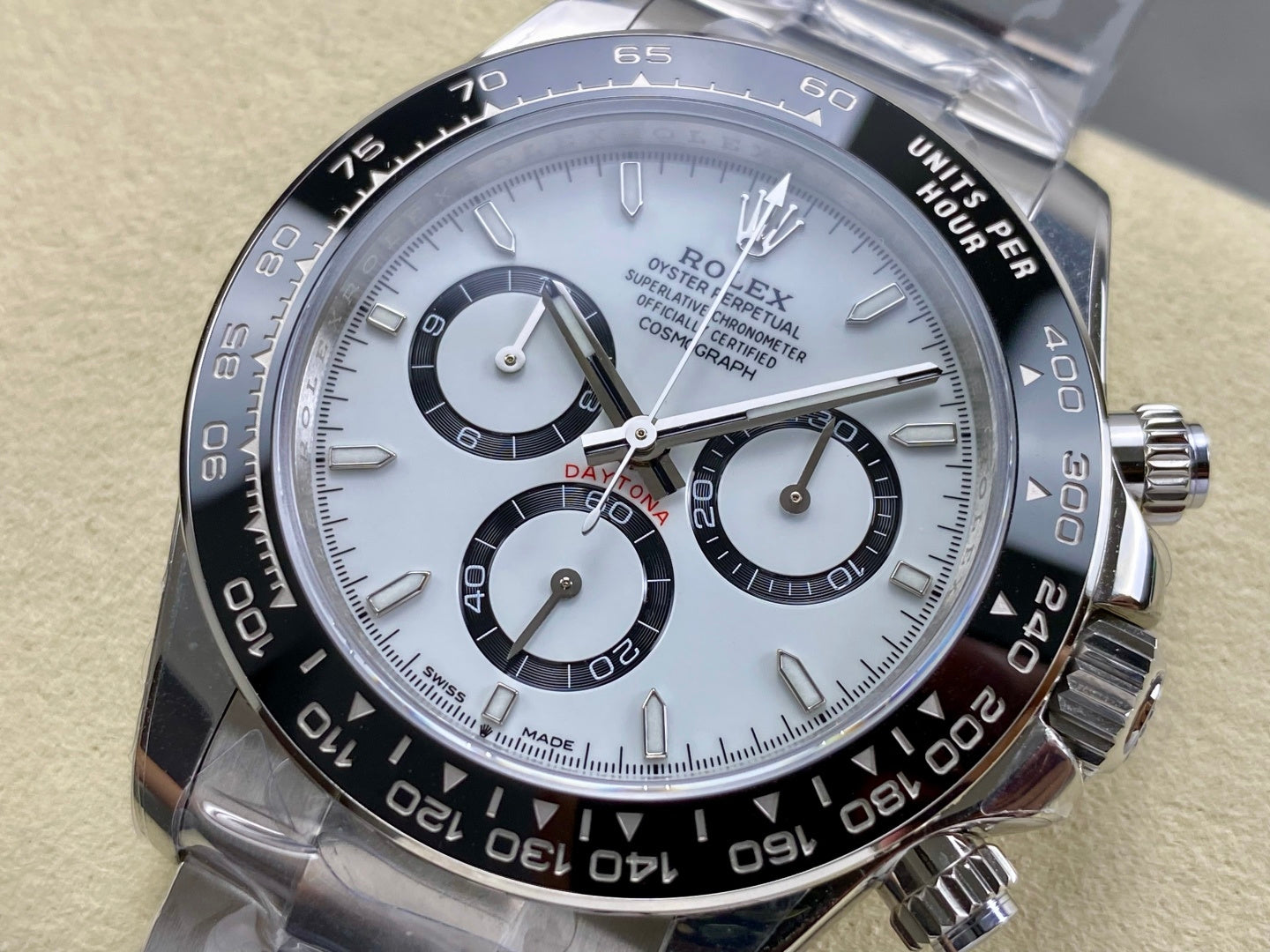 Daytona 126500 UFO 1:1 Best Edition 904L Steel White Dial on SS Braclet UF4131 (Free Sprung)