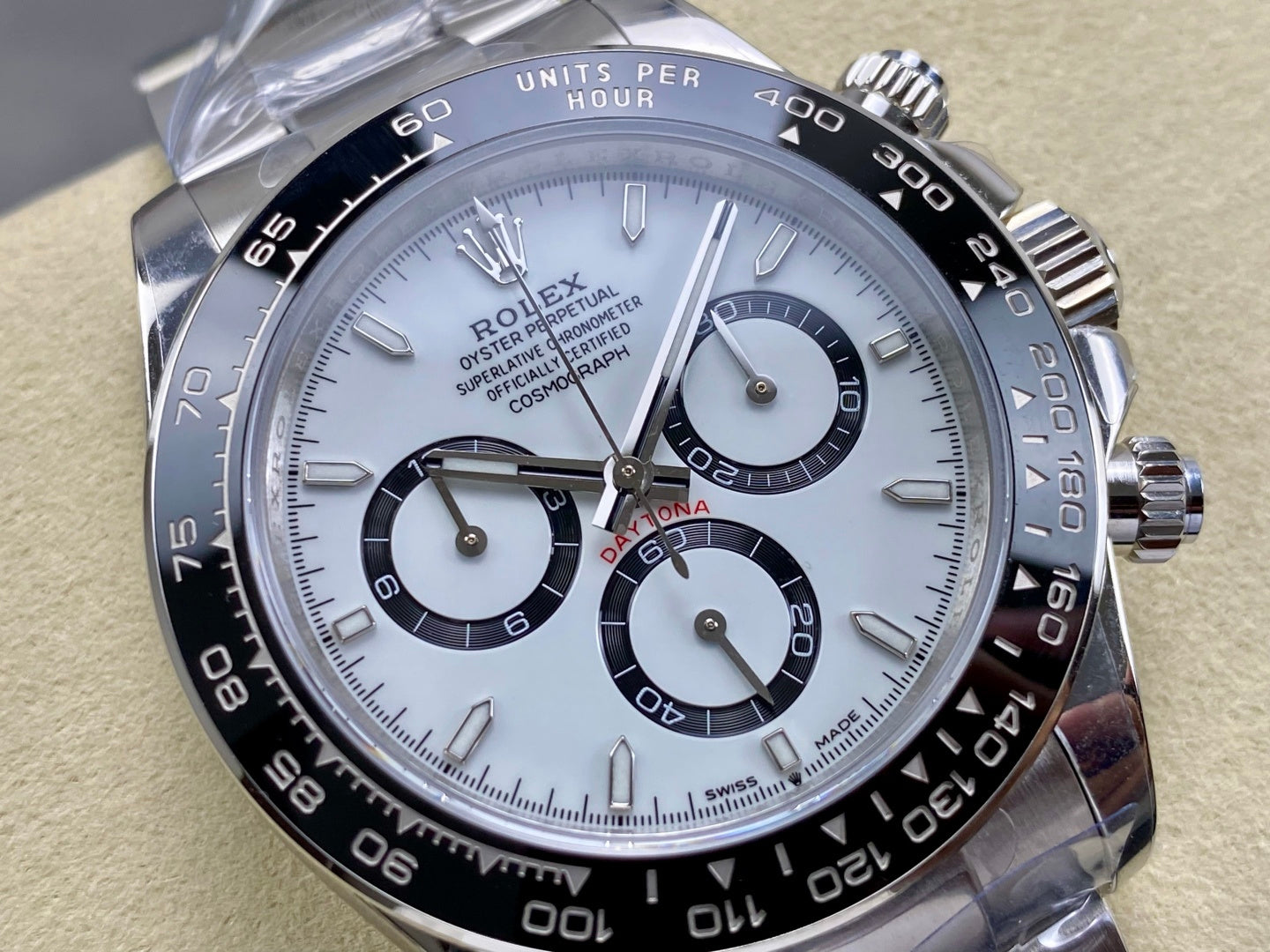 Daytona 126500 UFO 1:1 Best Edition 904L Steel White Dial on SS Braclet UF4131 (Free Sprung)