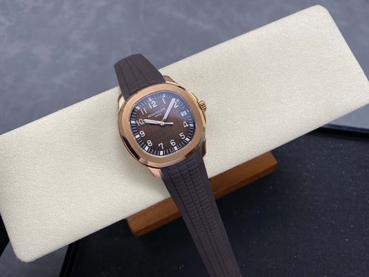 Aquanaut 5167 RG DDF 1:1 Best Edition Brown Dial On Brown Rubber Strap Super Clone DD330 (Gain Weight)