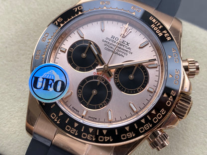 Daytona 126515 UFO 1:1 Best Edition RG/Black Dial on Oysterflex Strap UF4131 (Free Sprung)