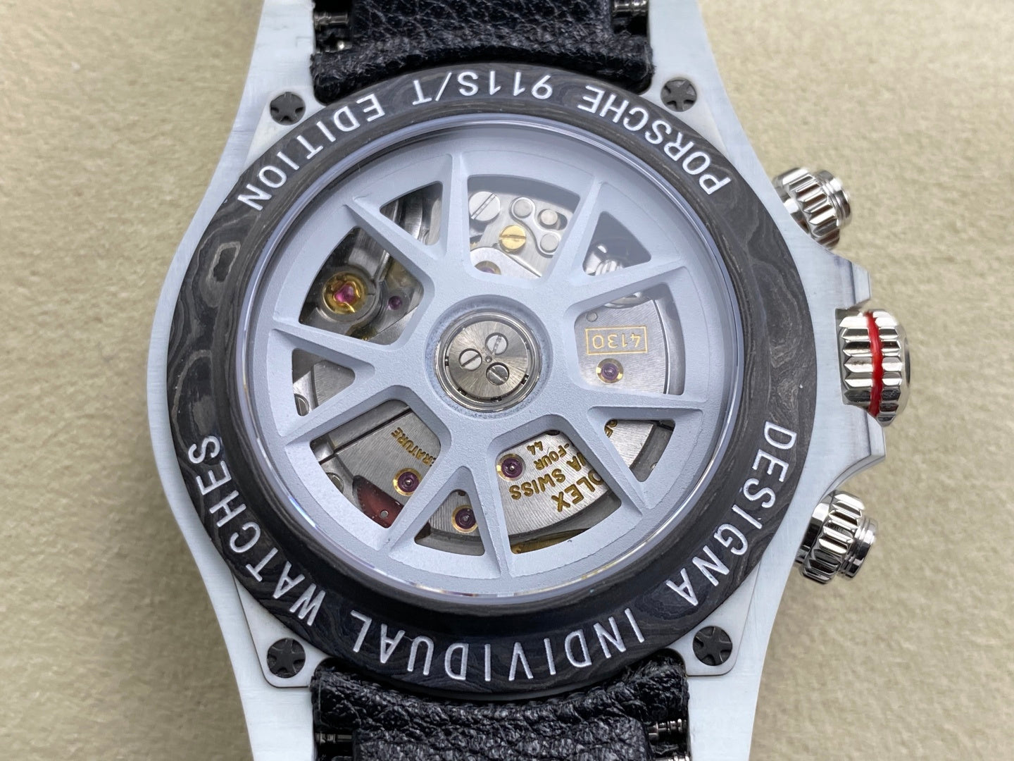 Daytona DIW Porsche 911 S/T White Carbon SONIC 1:1 Best Edition Blue Dial on Black Nylon Strap SA4130