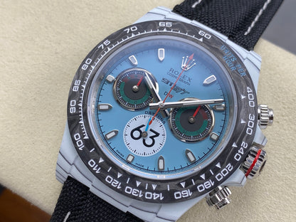 Daytona DIW Porsche 911 S/T White Carbon SONIC 1:1 Best Edition Blue Dial on Black Nylon Strap SA4130