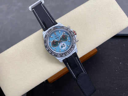 Daytona DIW Porsche 911 S/T White Carbon SONIC 1:1 Best Edition Blue Dial on Black Nylon Strap SA4130