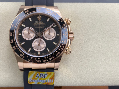 Daytona 126515 ARF 1:1 Best Edition Black/RG Stick Dial on Oysterflex Strap DD4131 (Weighted)