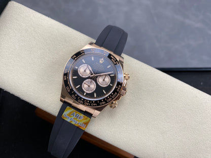 Daytona 126515 ARF 1:1 Best Edition Black/RG Stick Dial on Oysterflex Strap DD4131 (Weighted)