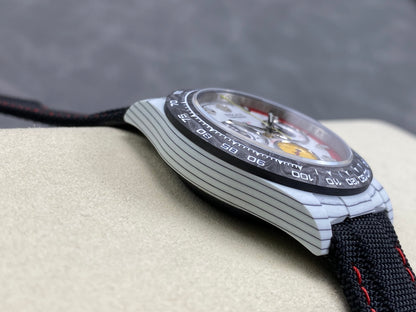 Daytona DIW Ferrari White Carbon SONIC 1:1 Best Edition White Dial on Black Nylon Strap SA4130