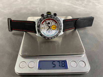 Daytona DIW Ferrari White Carbon SONIC 1:1 Best Edition White Dial on Black Nylon Strap SA4130