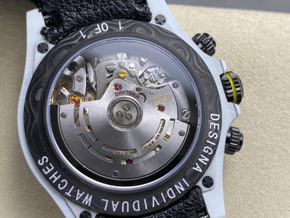 Daytona DIW Ferrari White Carbon SONIC 1:1 Best Edition White Dial on Black Nylon Strap SA4130