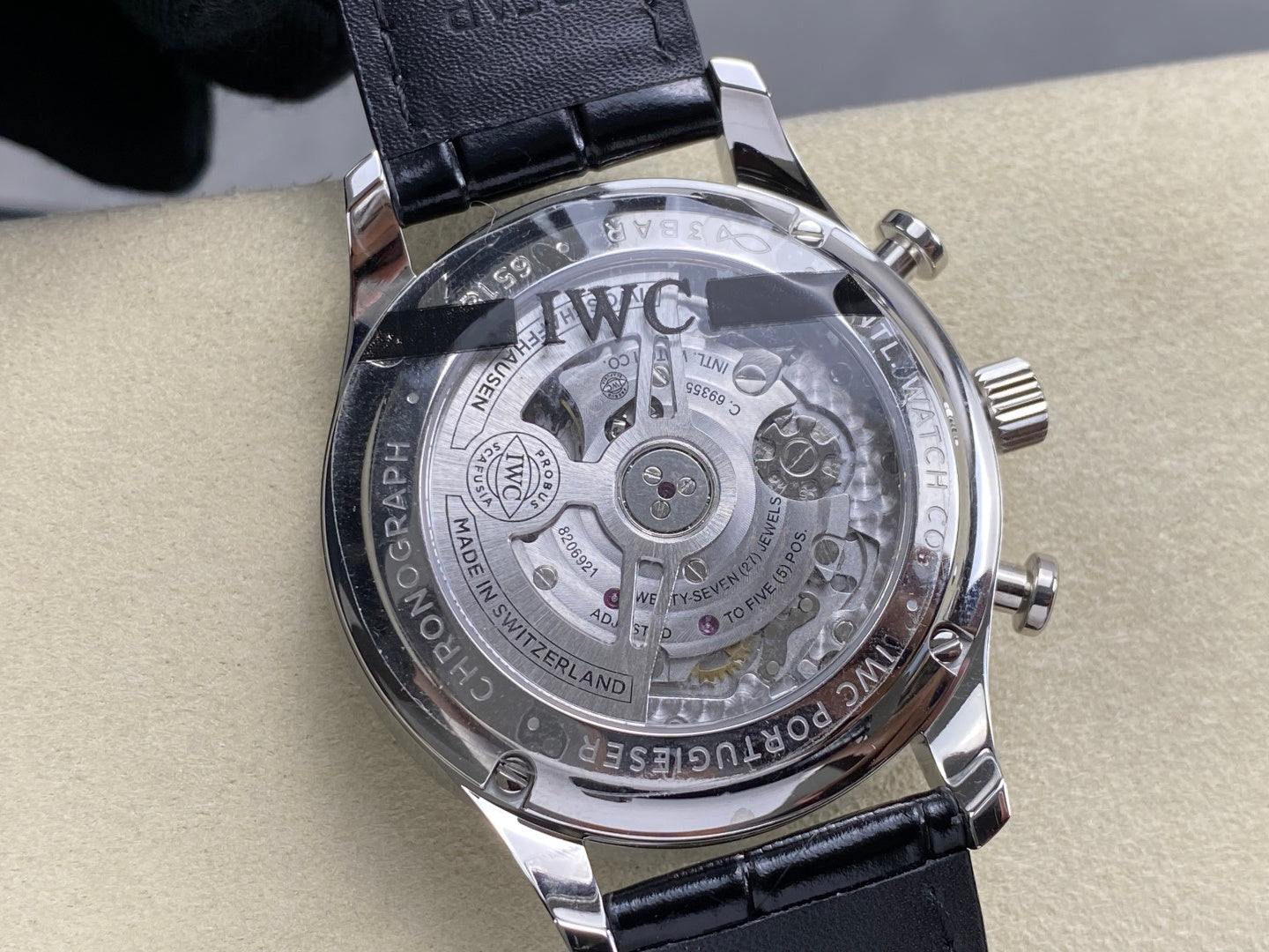 Portugieser Chrono IW371604 APSF 1:1 Best Edtion White/YG Dial on Black Leather Strap DD69355 Super Clone