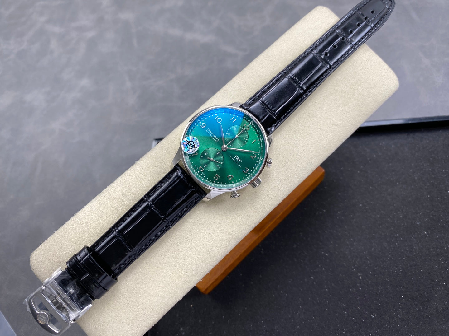 Portugieser Chrono IW371615 APSF 1:1 Best Edtion Green Dial on Black Leather Strap DD69355 Super Clone