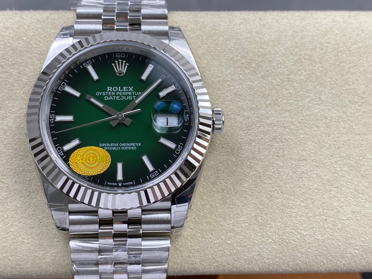 Datejust 41 126334 904L SS VSF 1:1 Best Edition Ombre Stick Dial on Jubilee Bracelet VS3235 V2s (Free Sprung) Weighted