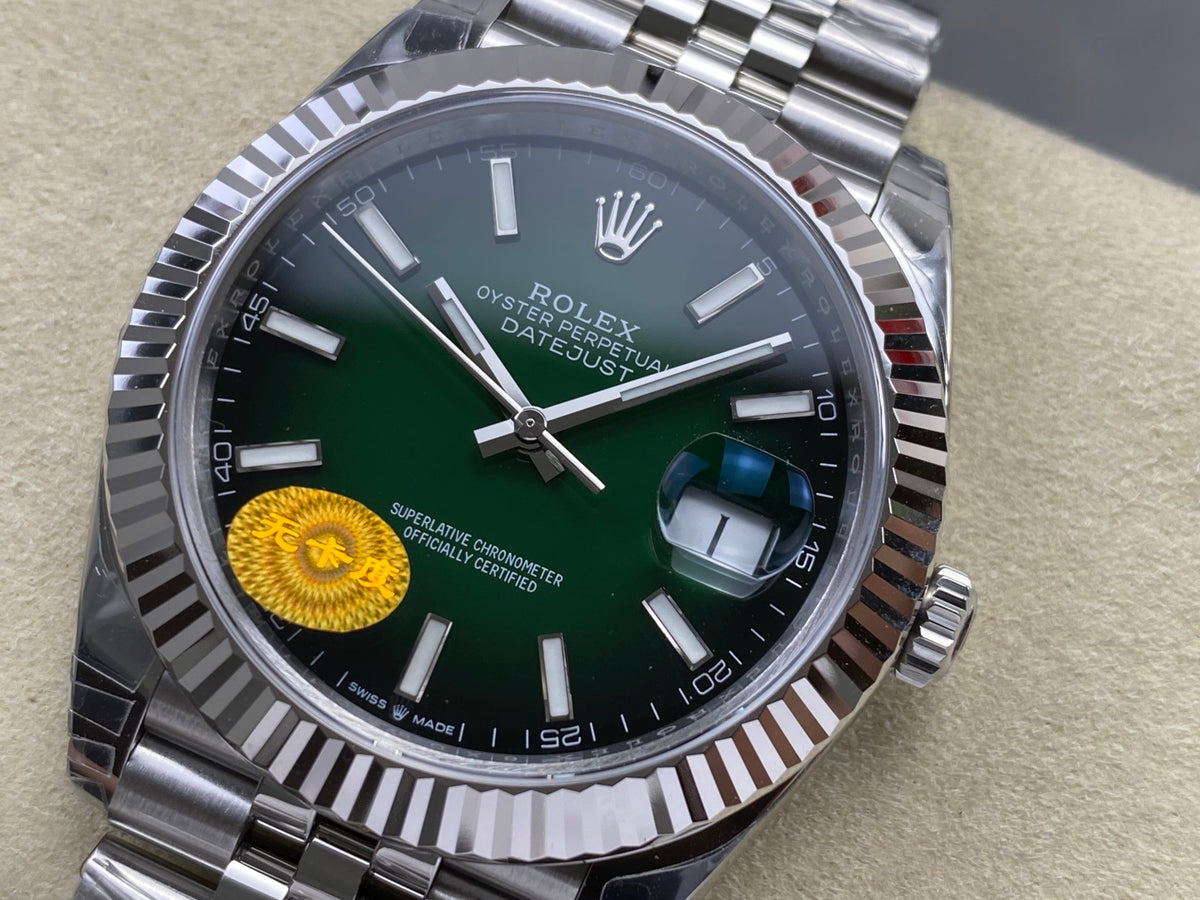 Datejust 41 126334 904L SS VSF 1:1 Best Edition Ombre Stick Dial on Jubilee Bracelet VS3235 V2s (Free Sprung) Weighted