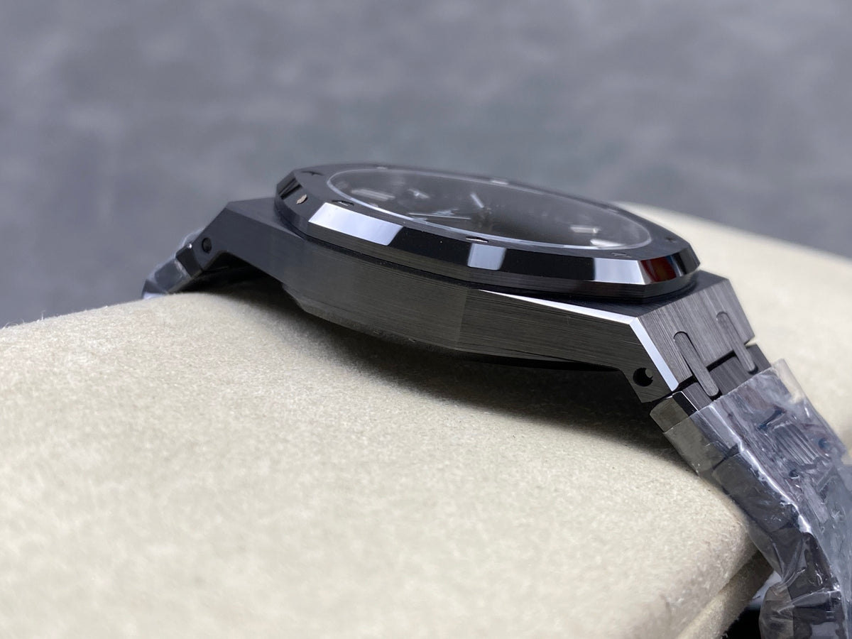 Royal Oak 41mm 15500 Black Ceramic ZF Black Dial on Black Ceramic Bracelet SA4302 Super Clone (Free Sprung)
