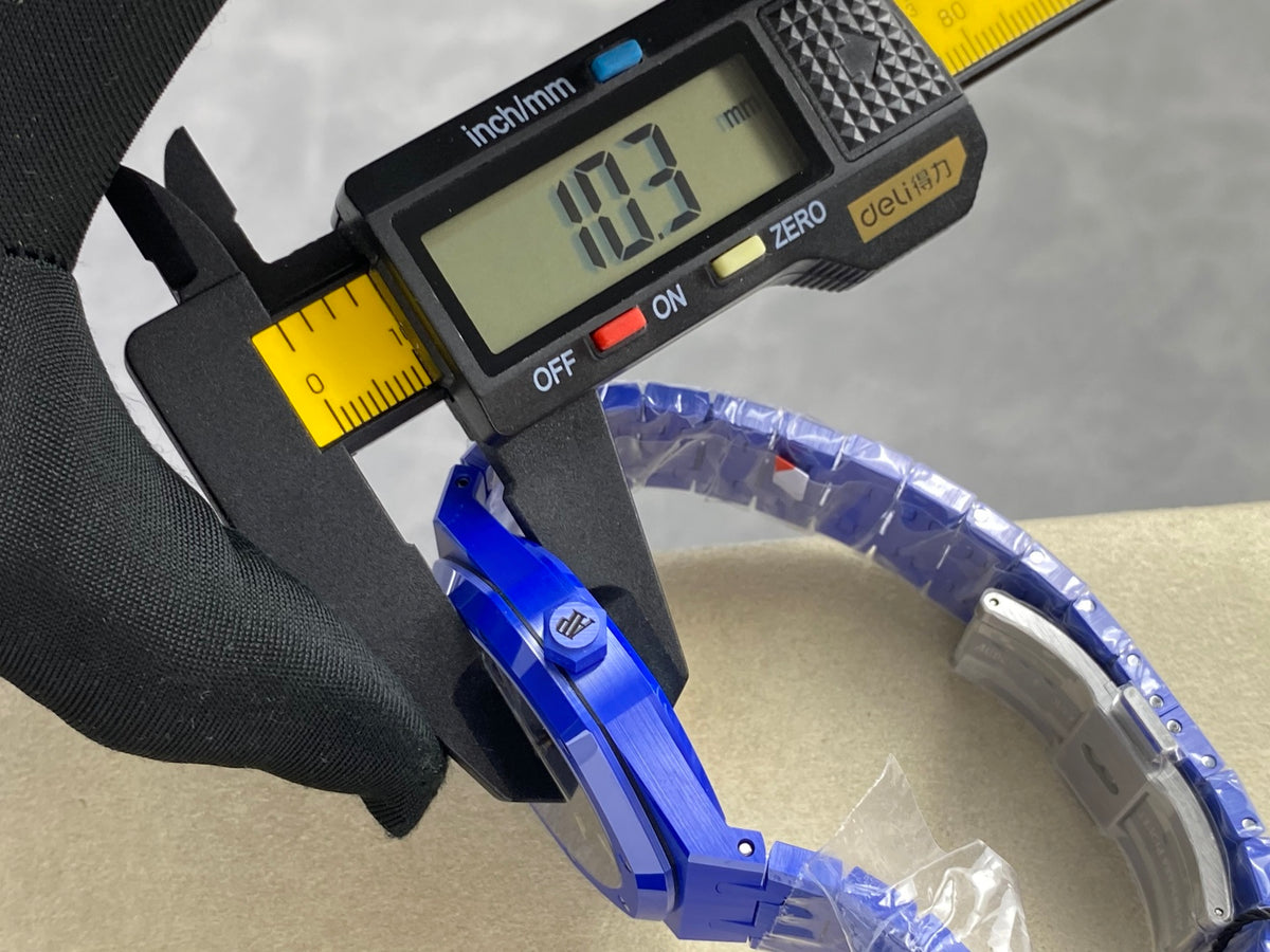 Royal Oak 41mm 15500 Blue Ceramic ZF Blue Dial on Blue Ceramic Bracelet SA4302 Super Clone (Free Sprung)