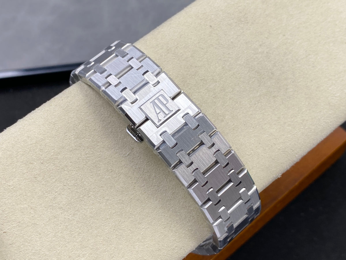 Royal Oak 39mm 15300 SS ZF 1:1 Best Edition Black Textured Dial on SS Bracelet SA3120 Super Clone