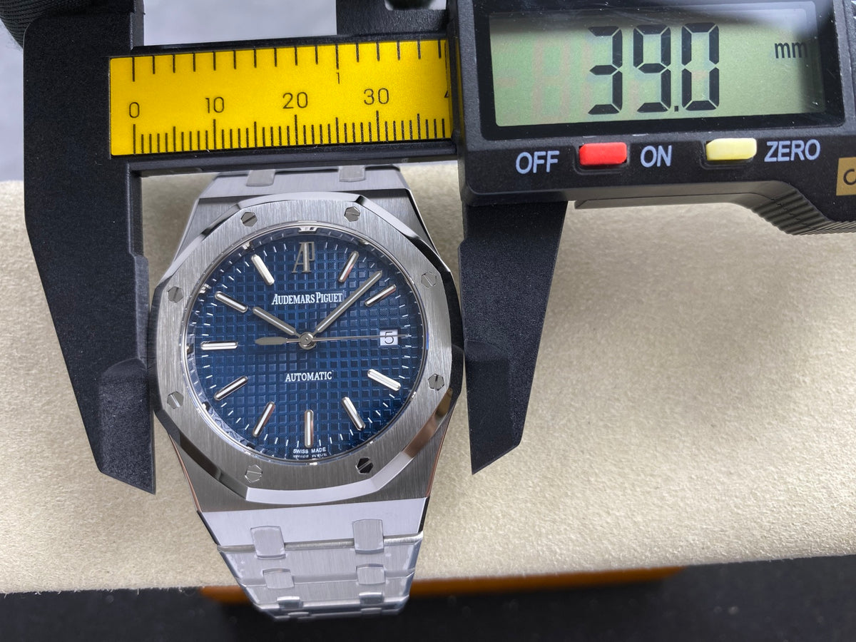 Royal Oak 39mm 15300 SS ZF 1:1 Best Edition Blue Textured Dial on SS Bracelet SA3120 Super Clone