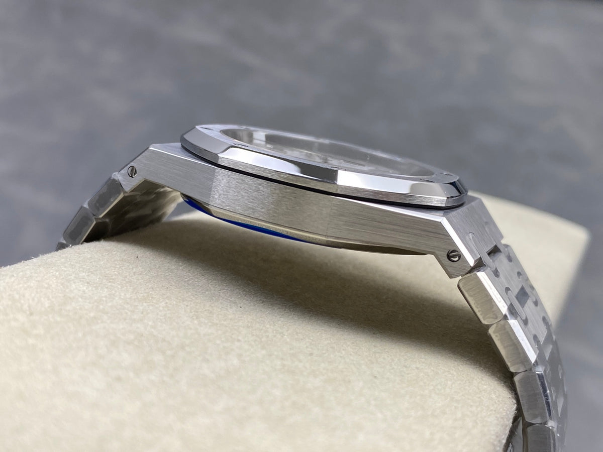 Royal Oak 39mm 15300 SS ZF 1:1 Best Edition White Textured Dial on SS Bracelet SA3120 Super Clone