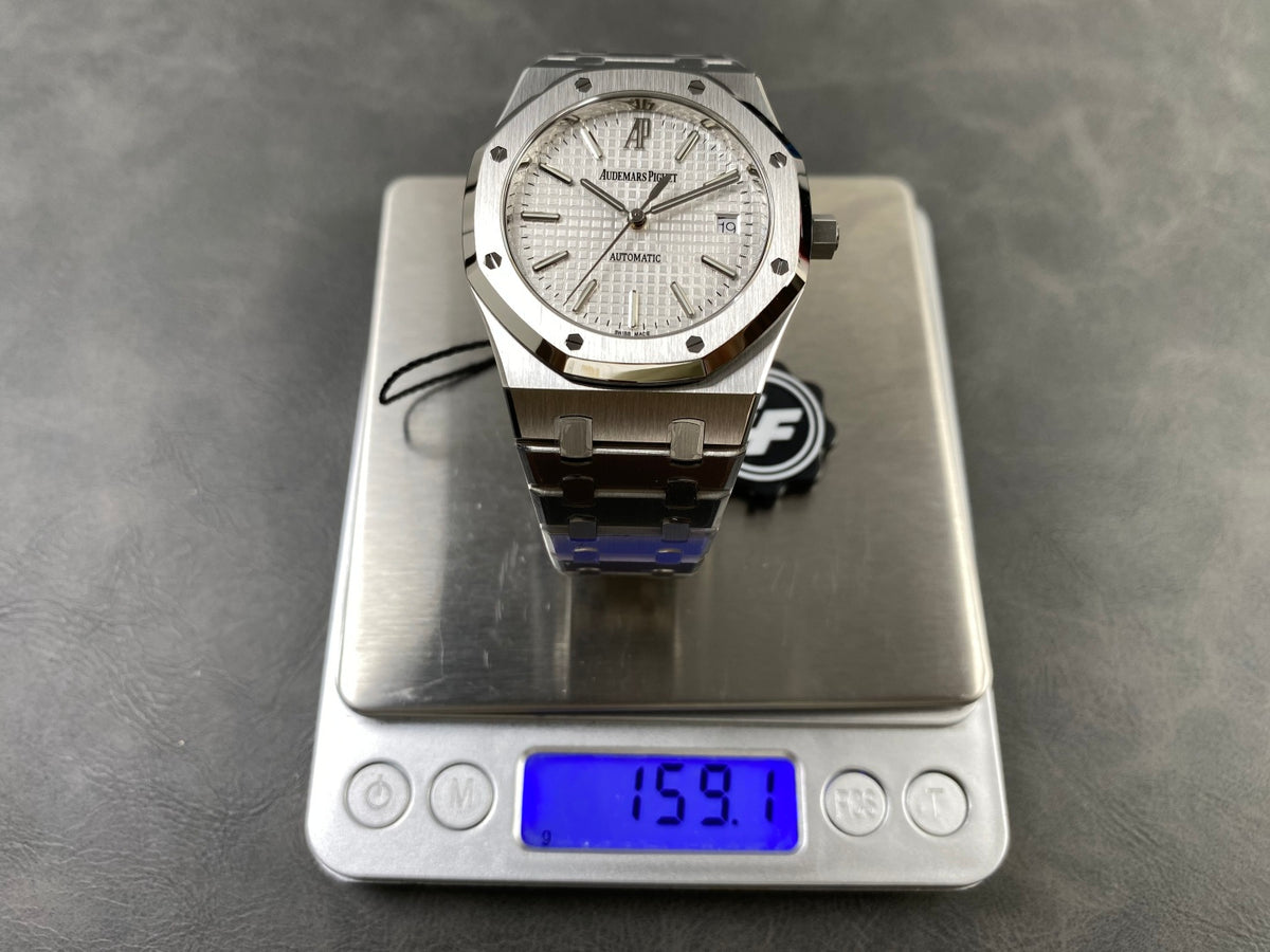 Royal Oak 39mm 15300 SS ZF 1:1 Best Edition White Textured Dial on SS Bracelet SA3120 Super Clone