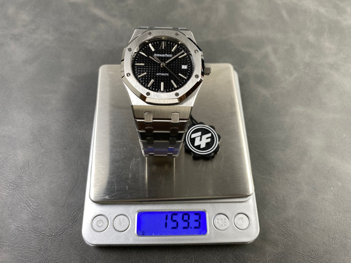 Royal Oak 39mm 15300 SS ZF 1:1 Best Edition Black Textured Dial on SS Bracelet SA3120 Super Clone