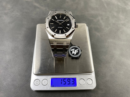 Royal Oak 39mm 15300 SS ZF 1:1 Best Edition Black Textured Dial on SS Bracelet SA3120 Super Clone