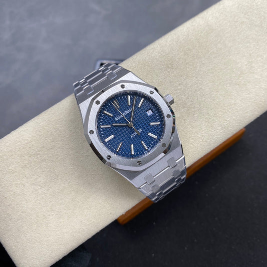 Royal Oak 39mm 15300 SS ZF 1:1 Best Edition Blue Textured Dial on SS Bracelet SA3120 Super Clone