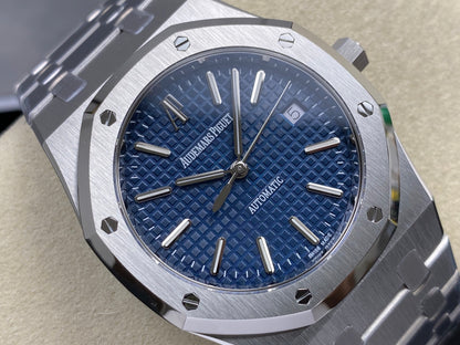 Royal Oak 39mm 15300 SS ZF 1:1 Best Edition Blue Textured Dial on SS Bracelet SA3120 Super Clone