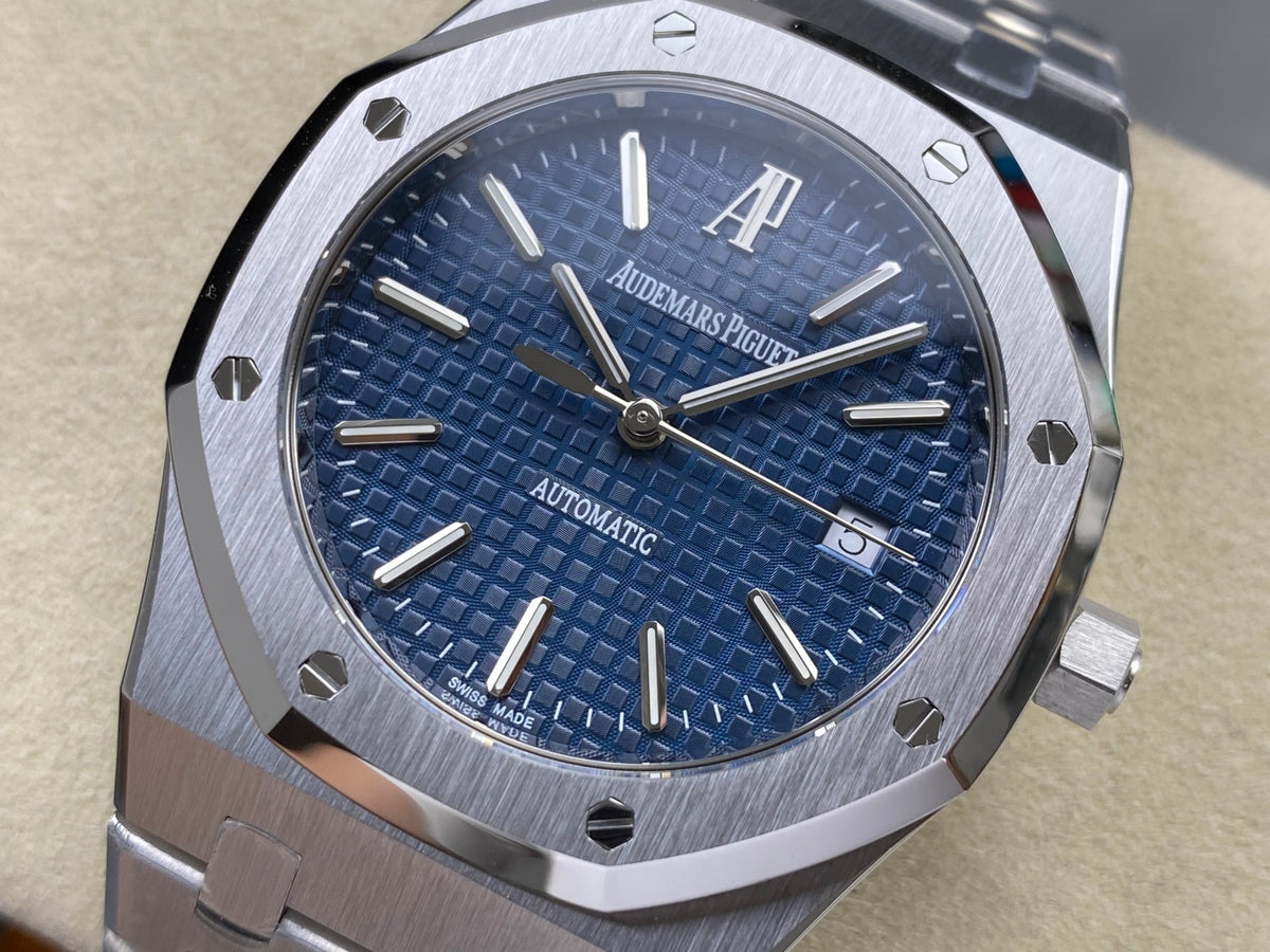 Royal Oak 39mm 15300 SS ZF 1:1 Best Edition Blue Textured Dial on SS Bracelet SA3120 Super Clone