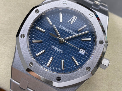Royal Oak 39mm 15300 SS ZF 1:1 Best Edition Blue Textured Dial on SS Bracelet SA3120 Super Clone