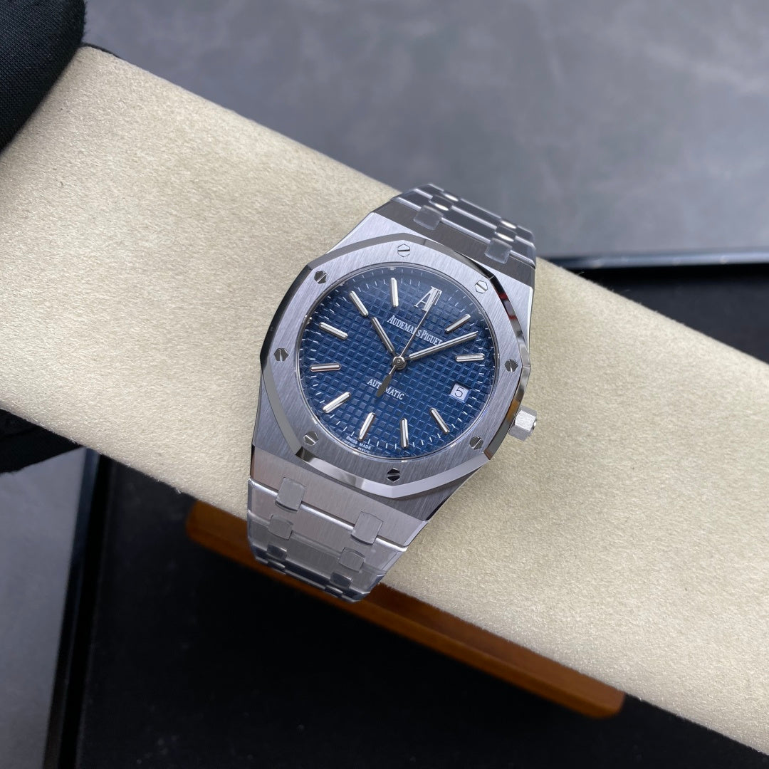 Royal Oak 39mm 15300 SS ZF 1:1 Best Edition Blue Textured Dial on SS Bracelet SA3120 Super Clone