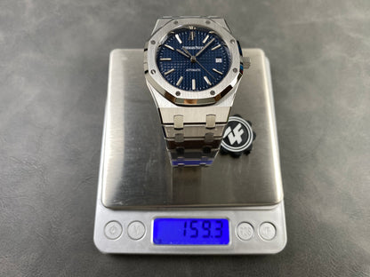 Royal Oak 39mm 15300 SS ZF 1:1 Best Edition Blue Textured Dial on SS Bracelet SA3120 Super Clone