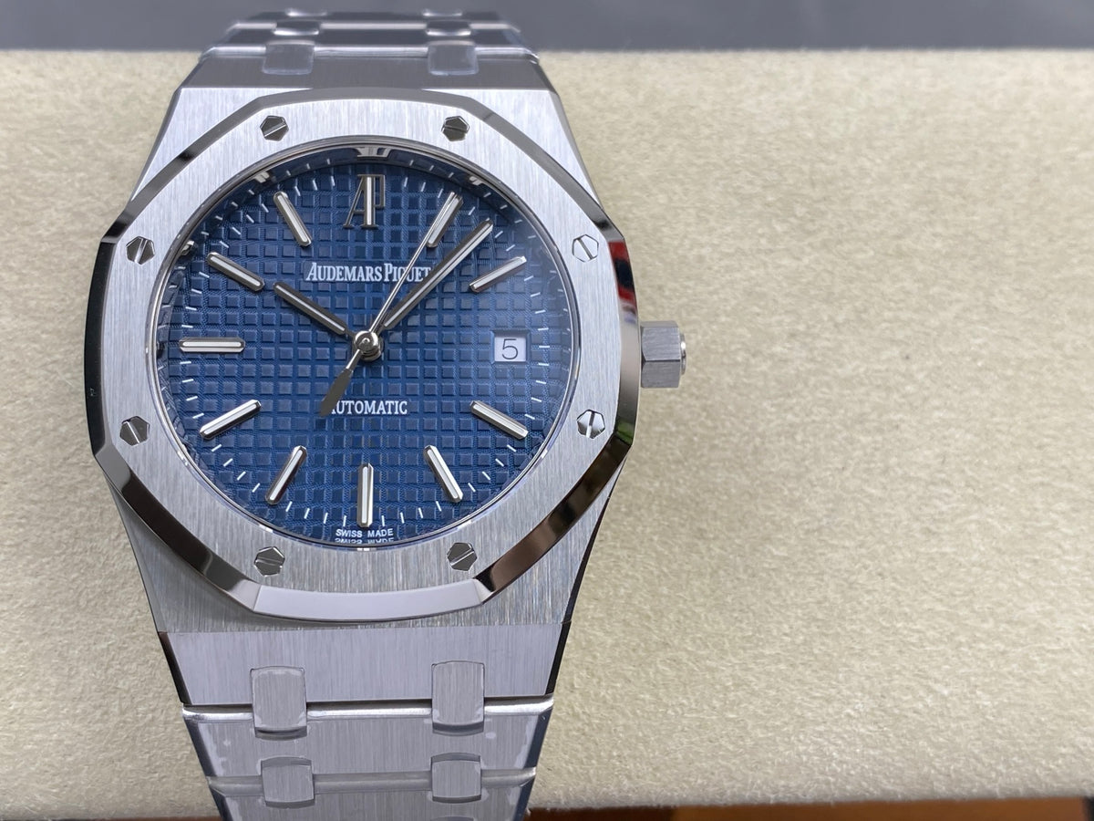 Royal Oak 39mm 15300 SS ZF 1:1 Best Edition Blue Textured Dial on SS Bracelet SA3120 Super Clone