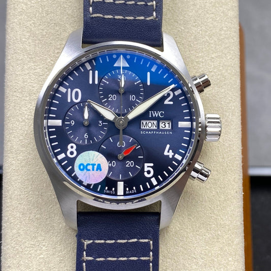 Pilot Chrono IW388101 OCTA 1:1 Best Edition Blue Dial on Blue Leather Strap 69385 Super Clone