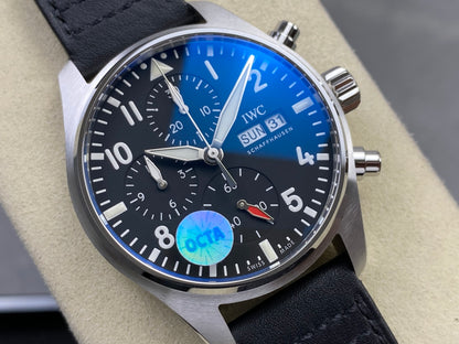 Pilot Chrono IW388111 OCTA 1:1 Best Edition Black Dial on Black Leather Strap 69385 Super Clone