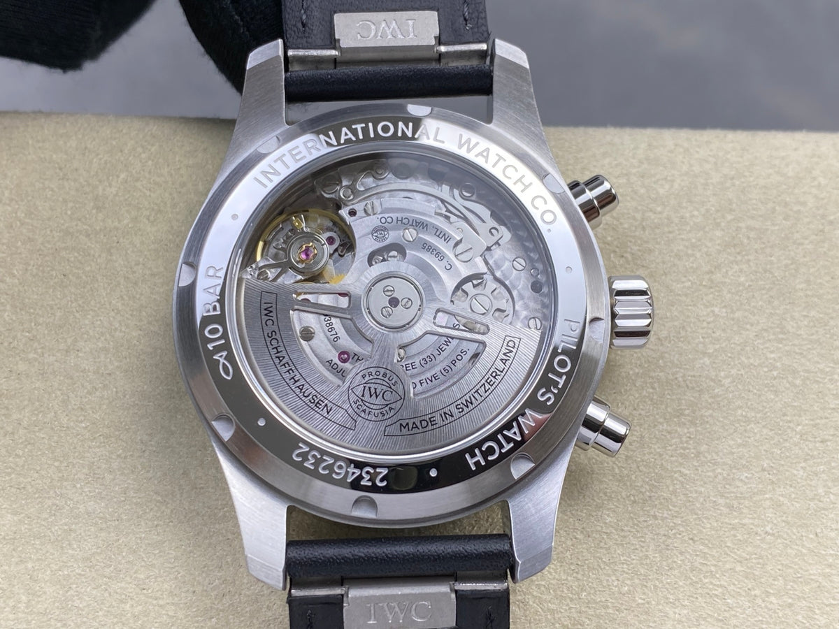 Pilot Chrono IW388111 OCTA 1:1 Best Edition Black Dial on Black Leather Strap 69385 Super Clone