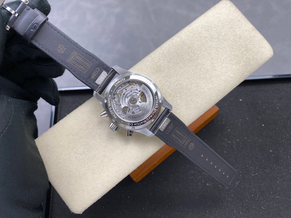 Pilot Chrono IW388111 OCTA 1:1 Best Edition Black Dial on Black Leather Strap 69385 Super Clone