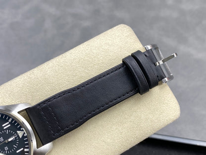 Pilot Chrono IW388111 OCTA 1:1 Best Edition Black Dial on Black Leather Strap 69385 Super Clone