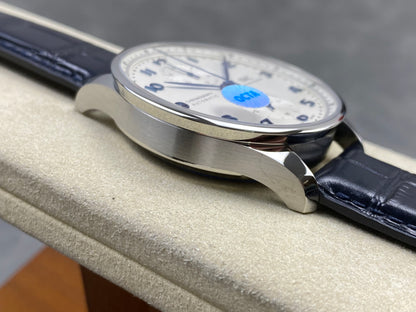 Portugieser Chrono IW371605 OCTA 1:1 Best Edition White/Blue Dial on Blue Leather Strap DD69355 Super Clone