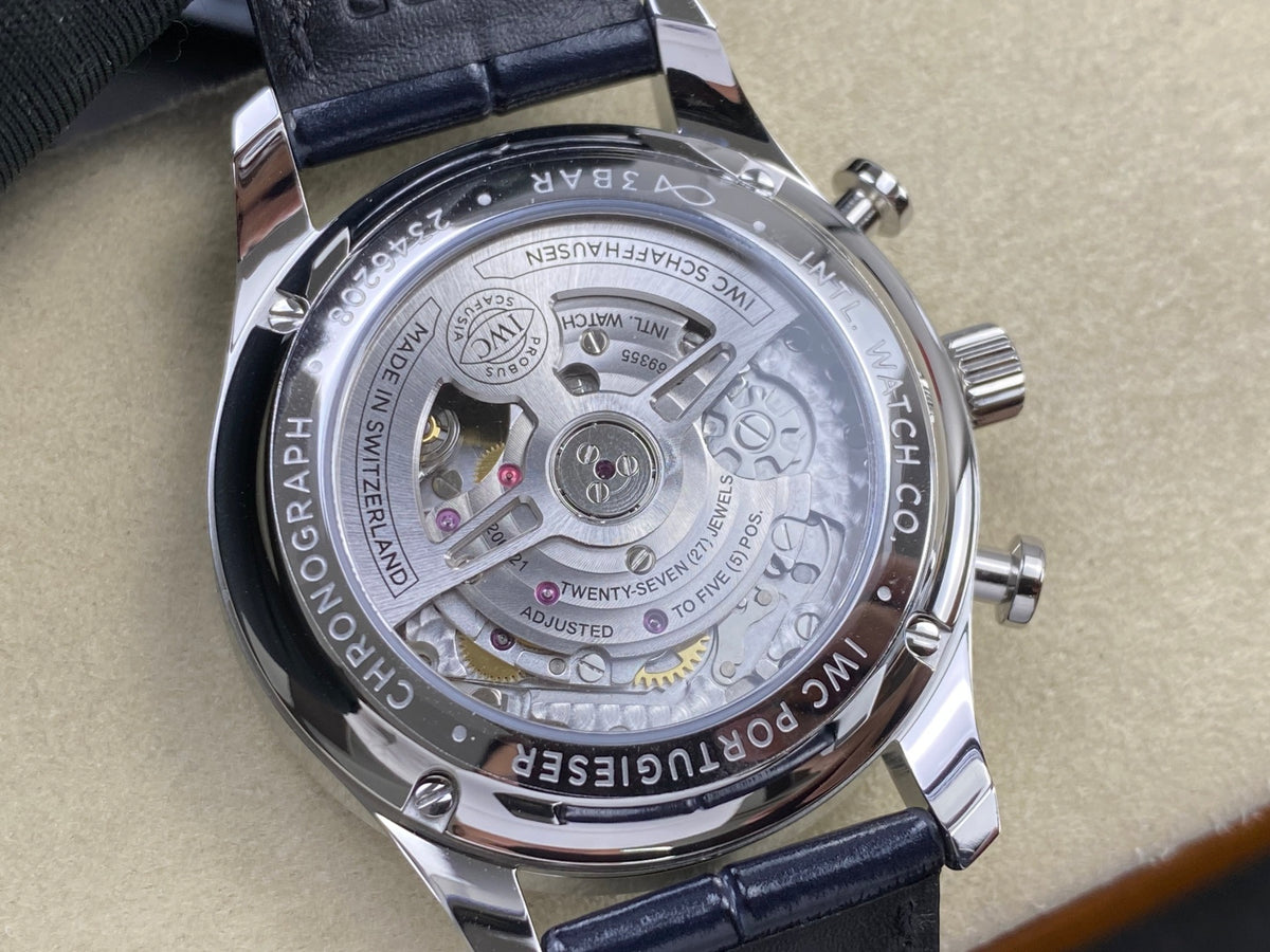 Portugieser Chrono IW371605 OCTA 1:1 Best Edition White/Blue Dial on Blue Leather Strap DD69355 Super Clone