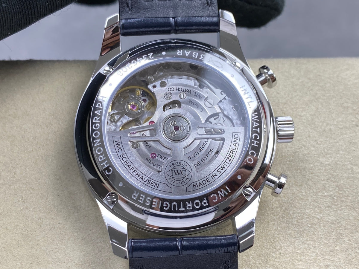 Portugieser Chrono IW371605 OCTA 1:1 Best Edition White/Blue Dial on Blue Leather Strap DD69355 Super Clone