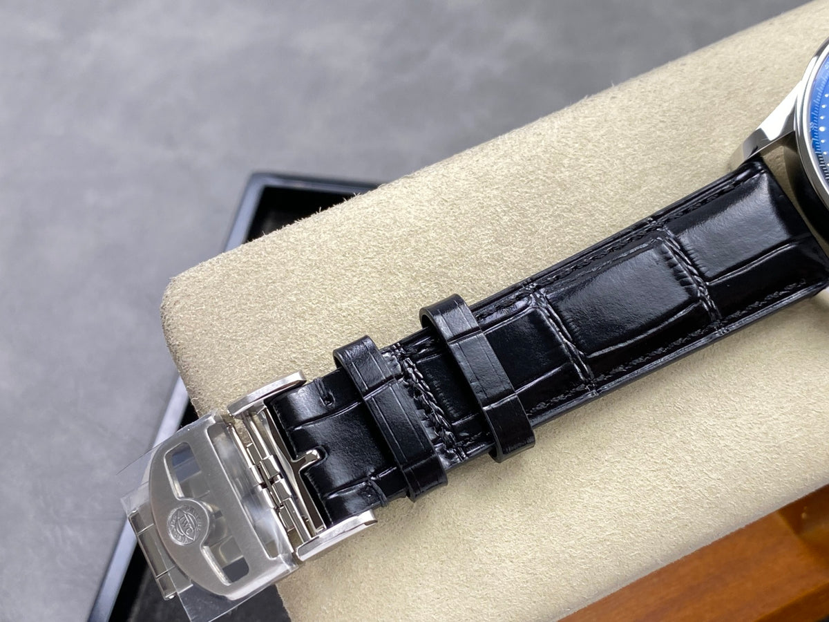 Portugieser Chrono IW371606 OCTA 1:1 Best Edition Blue Dial on Black Leather Strap DD69355 Super Clone
