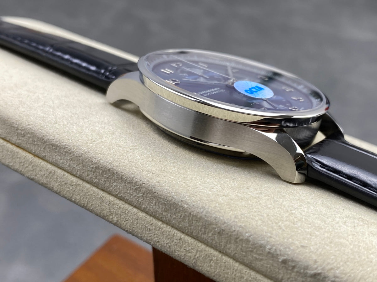 Portugieser Chrono IW371606 OCTA 1:1 Best Edition Blue Dial on Black Leather Strap DD69355 Super Clone