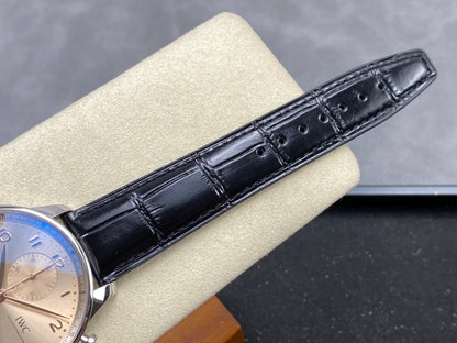 Portugieser Chrono IW371624 OCTA 1:1 Best Edition YG Dial on Black Leather Strap DD69355 Super Clone