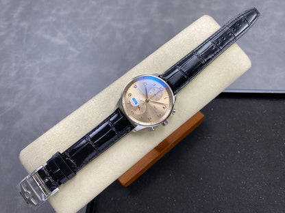 Portugieser Chrono IW371624 OCTA 1:1 Best Edition YG Dial on Black Leather Strap DD69355 Super Clone