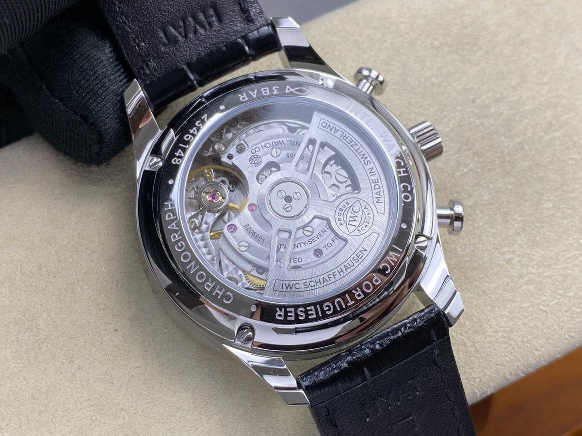 Portugieser Chrono IW371624 OCTA 1:1 Best Edition YG Dial on Black Leather Strap DD69355 Super Clone