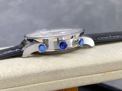 Portugieser Chrono IW371604 OCTA 1:1 Best Edition White/YG Dial on Black Leather Strap DD69355 Super Clone