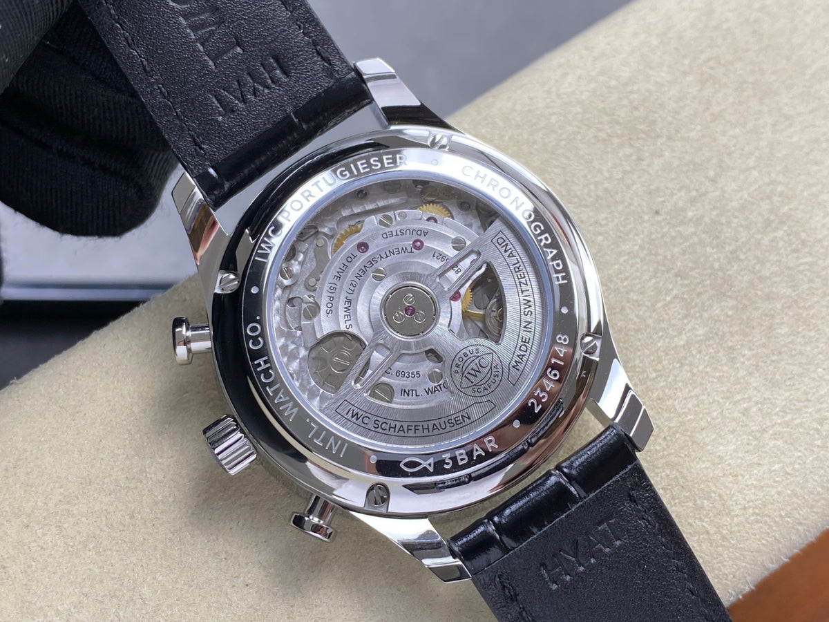 Portugieser Chrono IW371624 OCTA 1:1 Best Edition YG Dial on Black Leather Strap DD69355 Super Clone
